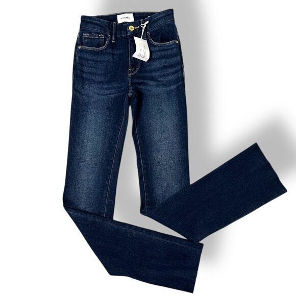 NWT Frame Le Mini Boot Cut Mid-rise Habana Dark Wash Sz 24 - Picture 1 of 5